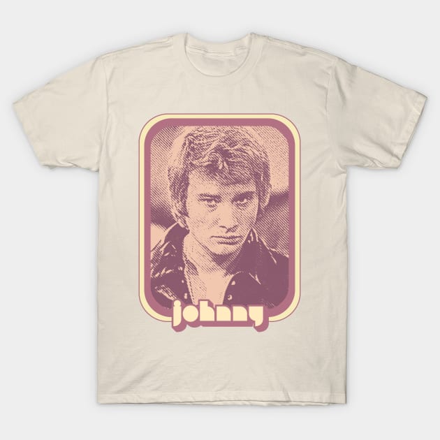 Johnny Hallyday / Retro Francophile Fan Art Design T-Shirt by DankFutura